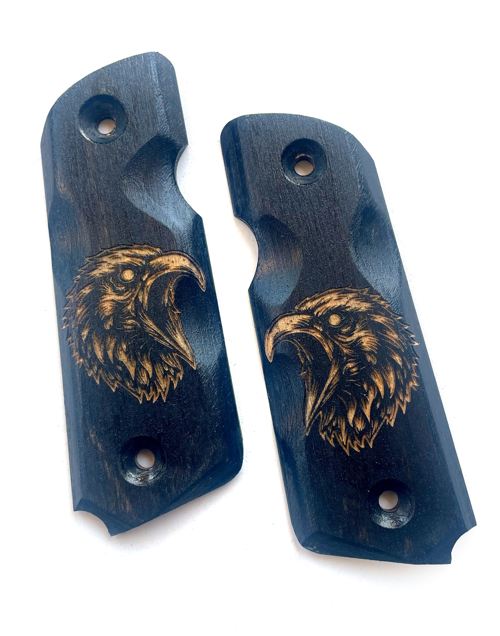 "RAVEN" 45-STYLE Grips BLACK STAIN