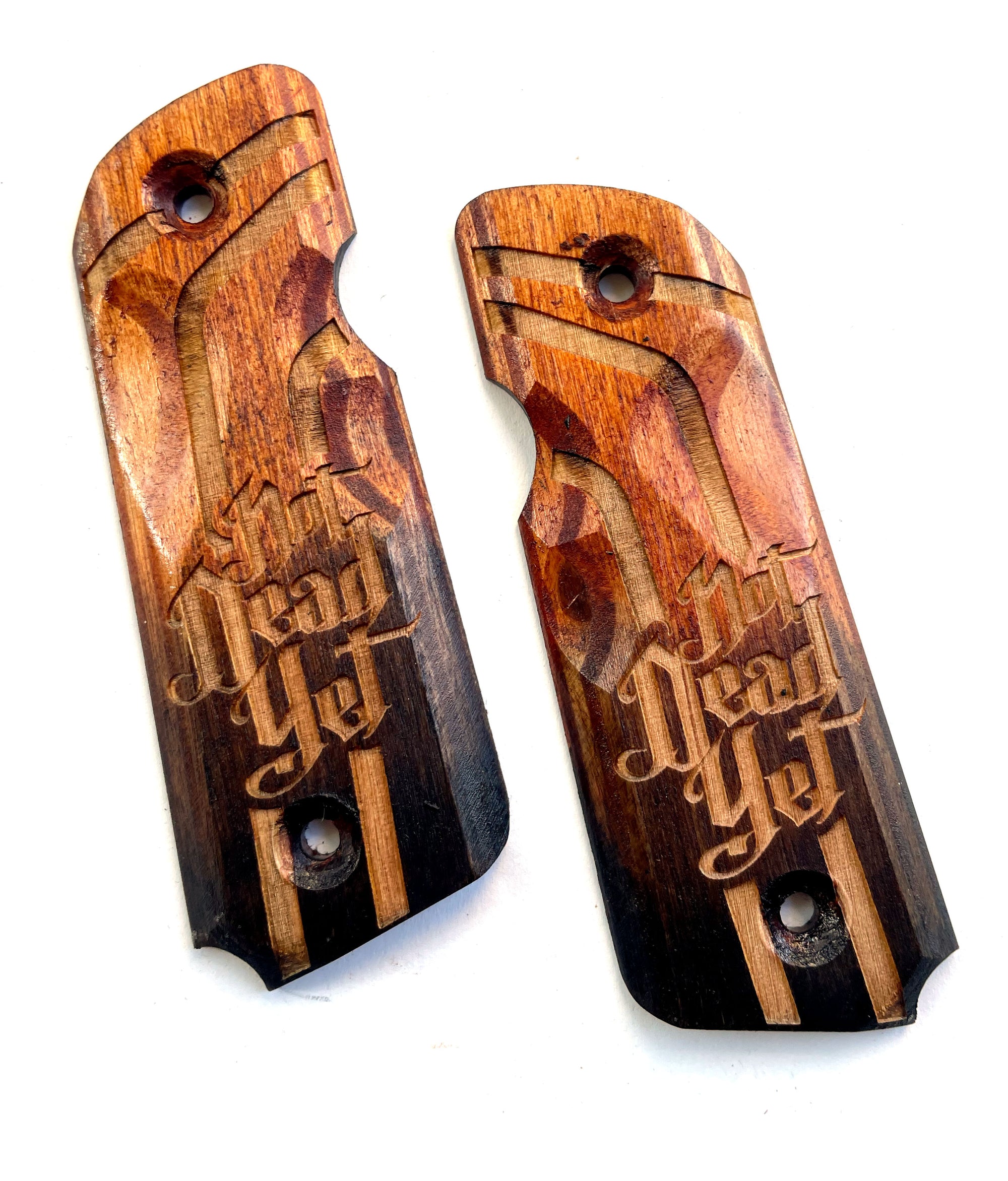 NEW "NOT DEAD YET" 45-STYLE Grips FADE STAINED