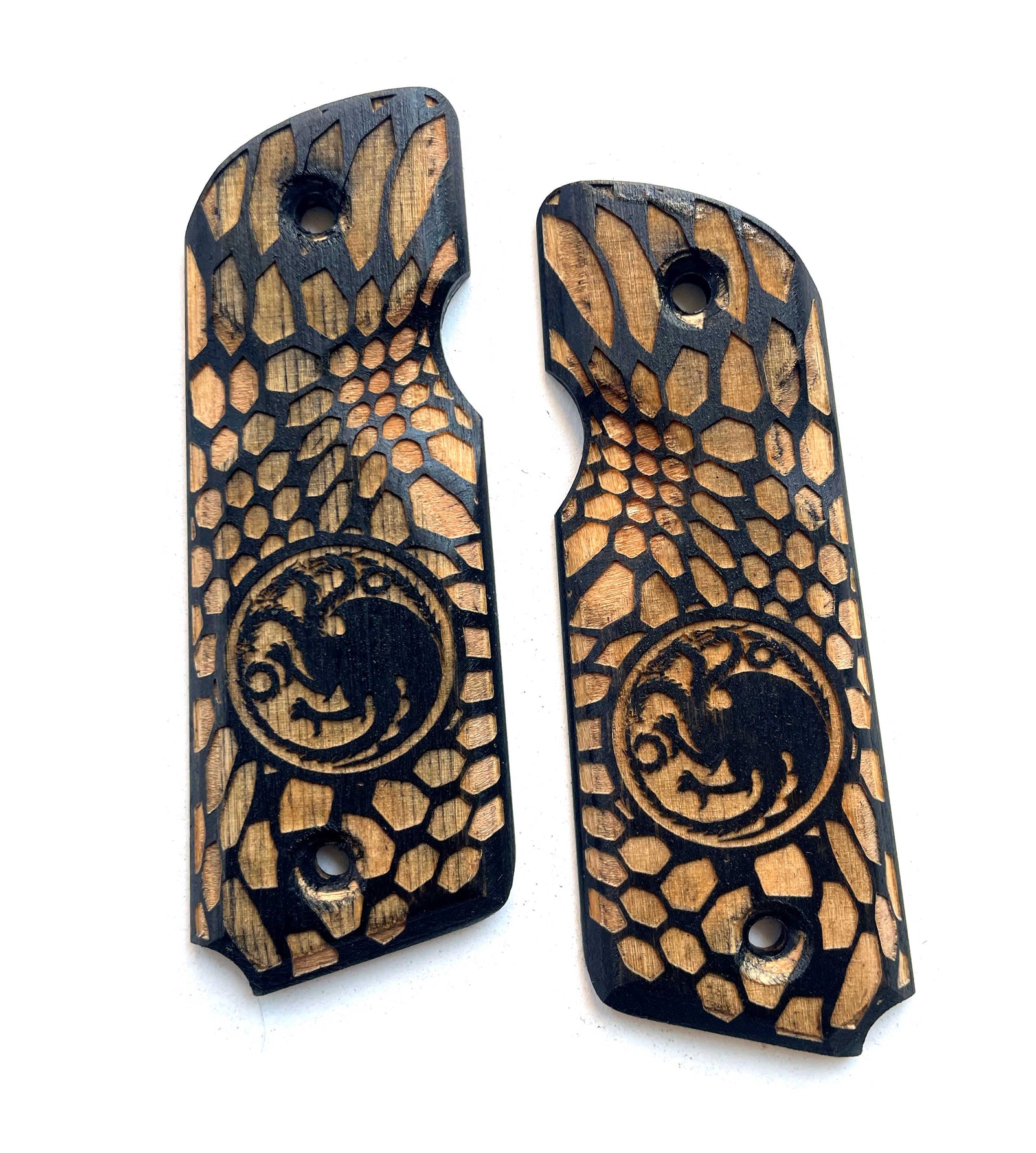 "VAGARR" 45-STYLE Grips  BLACK STAIN