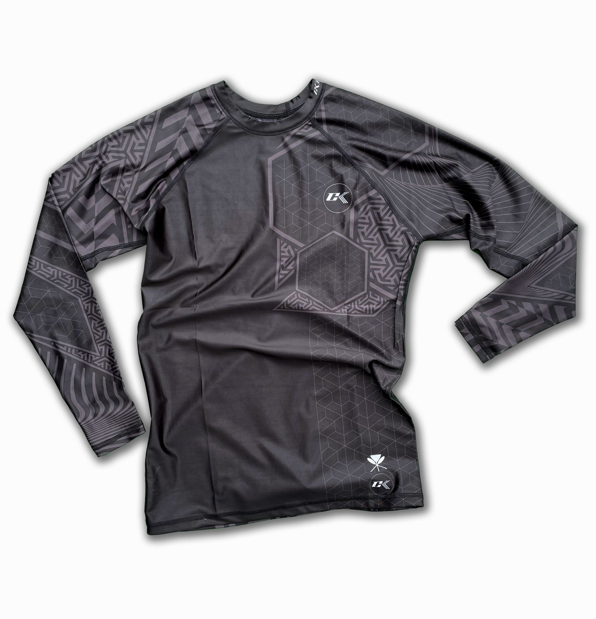 NEW 2023CK Vertigo Rash Guard - BLACK/GRAY - CK Fight Life