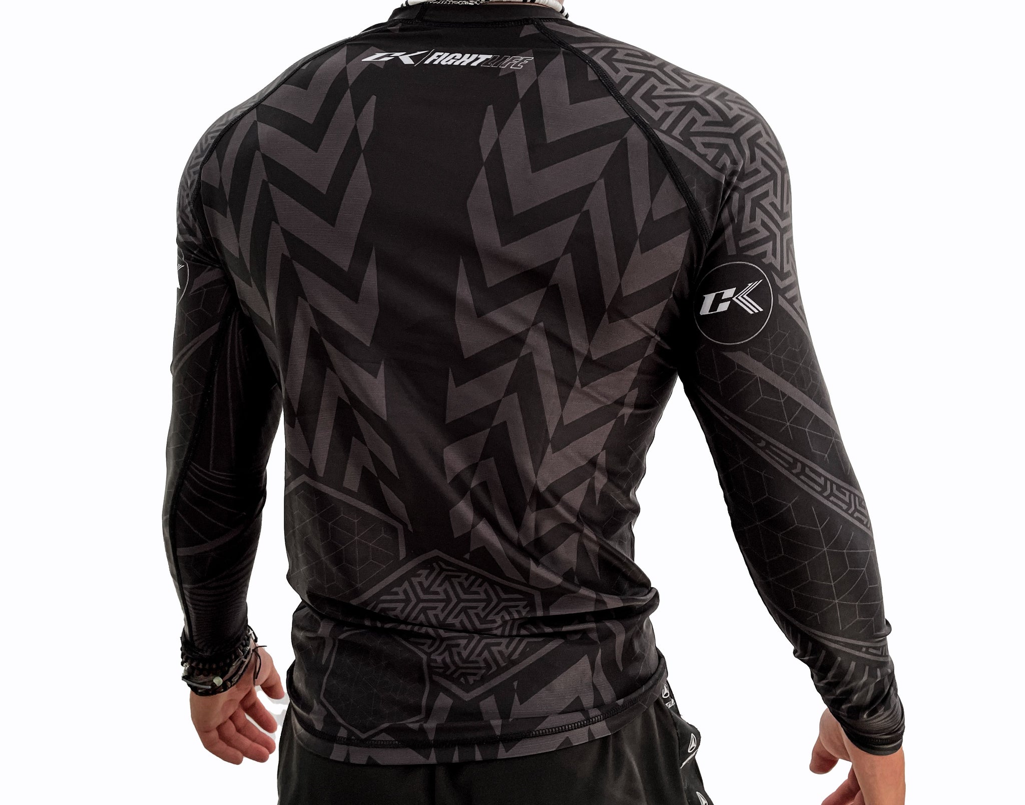 NEW 2023 CK Kids Vertigo Rash Guard - BLACK/GRAY - CK Fight Life