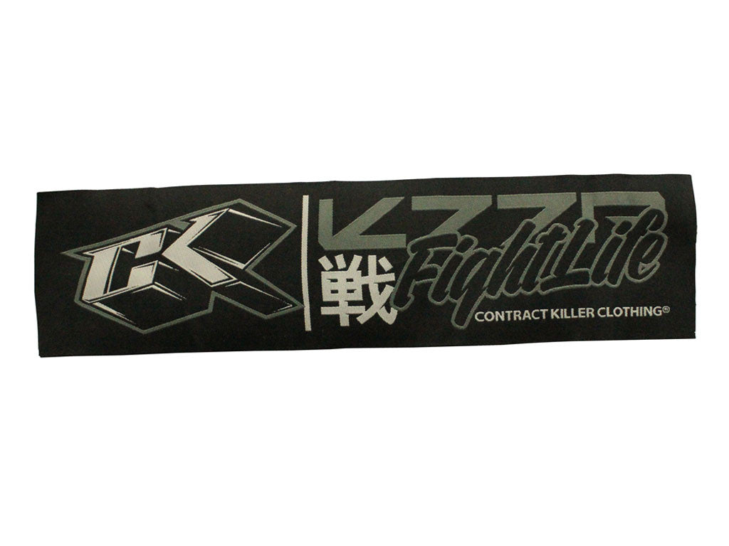 CK Fight Life White Rectangular Patch 14" X 3.5"